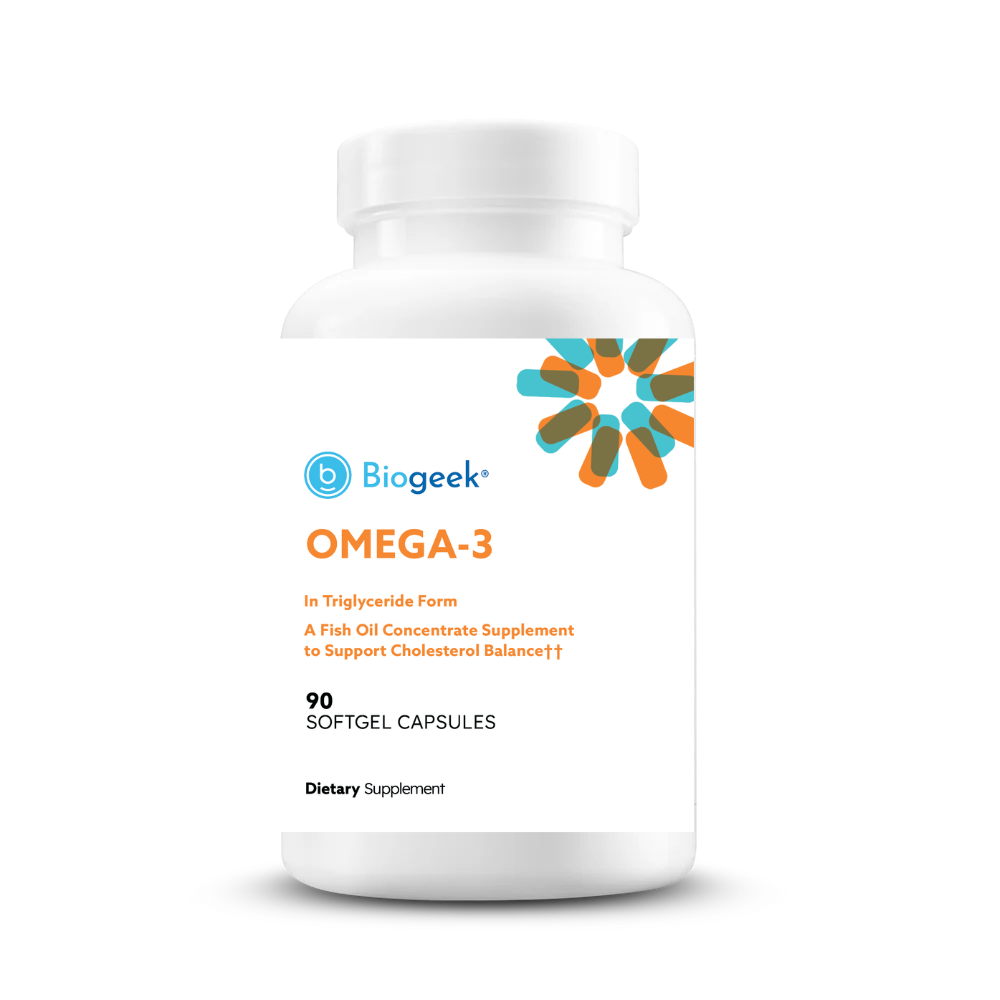 Omega-3 In Tryiglyceride Form A Fish Oil Concentrate 1000 mg 90 Capsules Biogeek