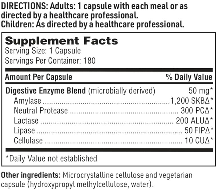 Digestive Enzyme 180 capsules Biogeek