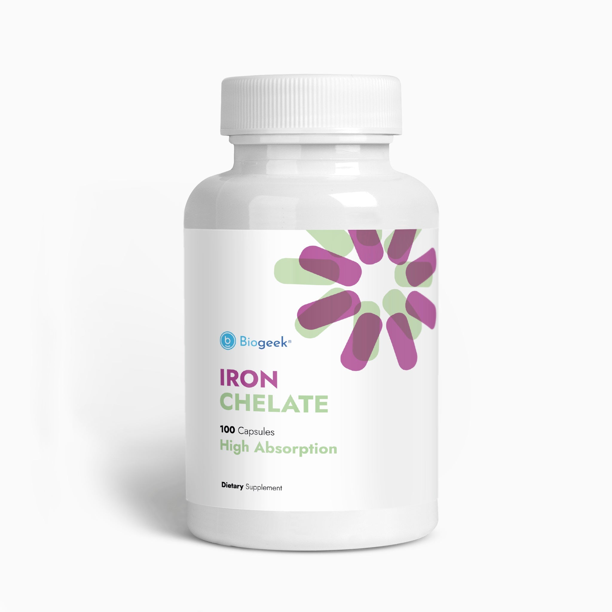 Iron Chelate 30 mg 100 capsules Biogeek